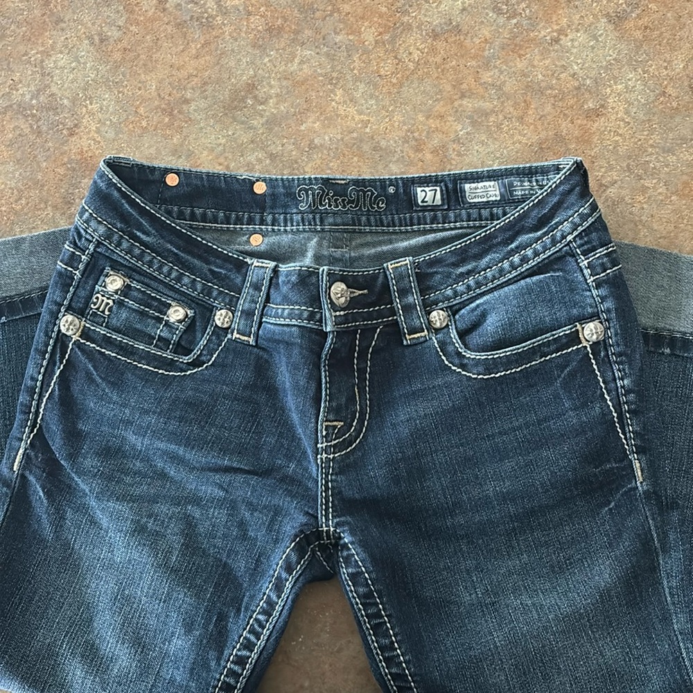 MissMe denim cuffed capris